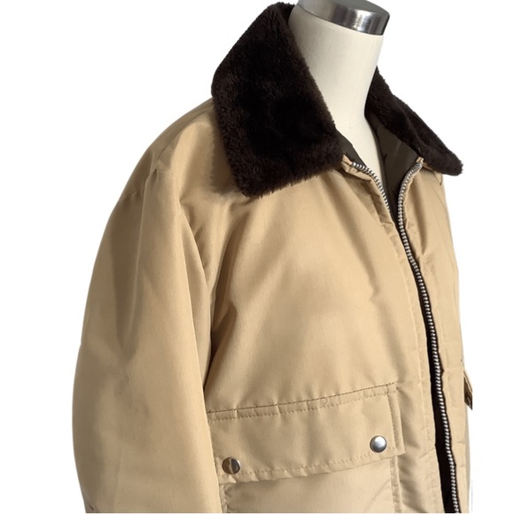 Vintage Weathercaster Tan Faux Fur Collar Jacket - Picture 3 of 10